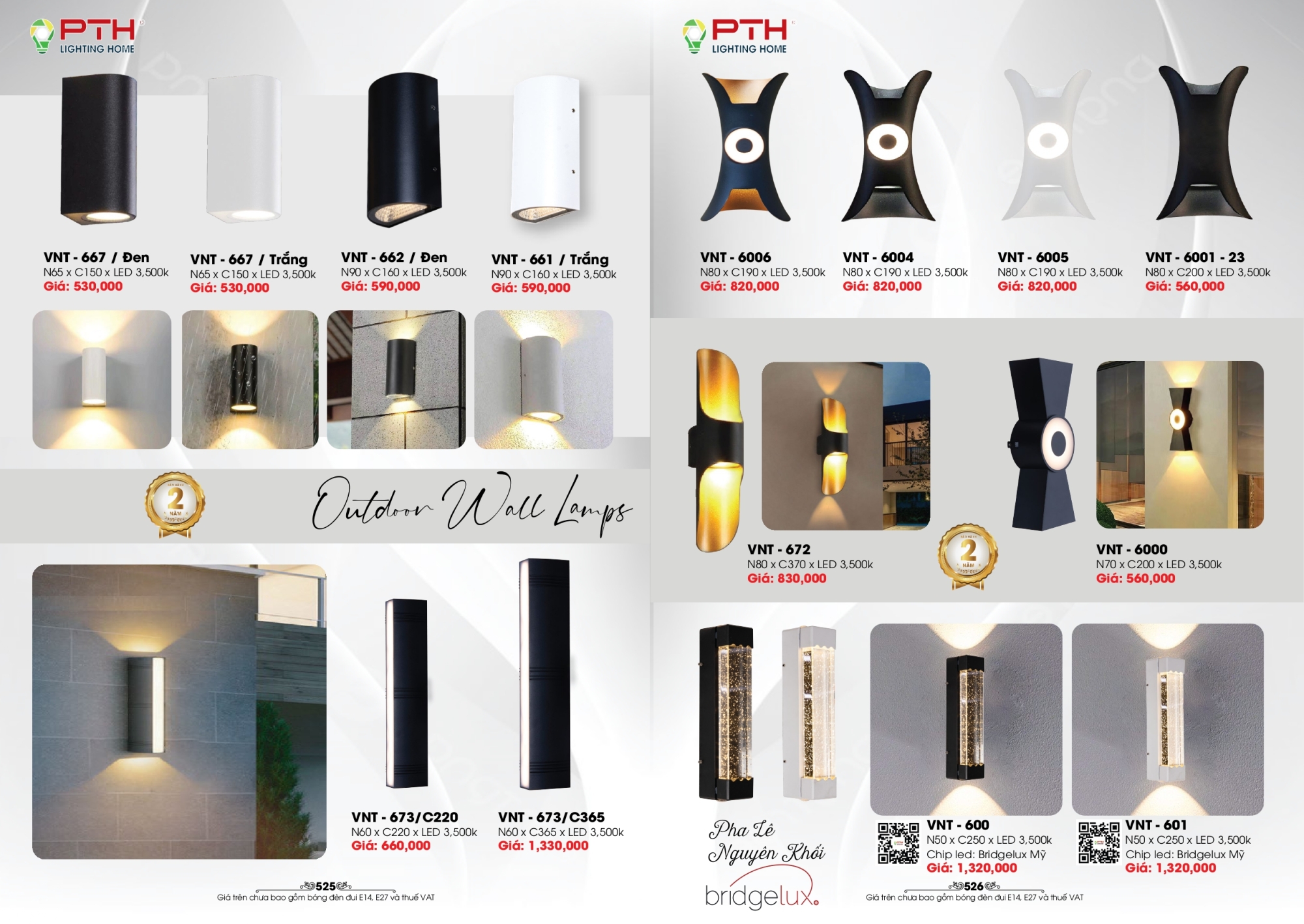 Bảng giá đèn trang trí PTH Lighting Home 2026